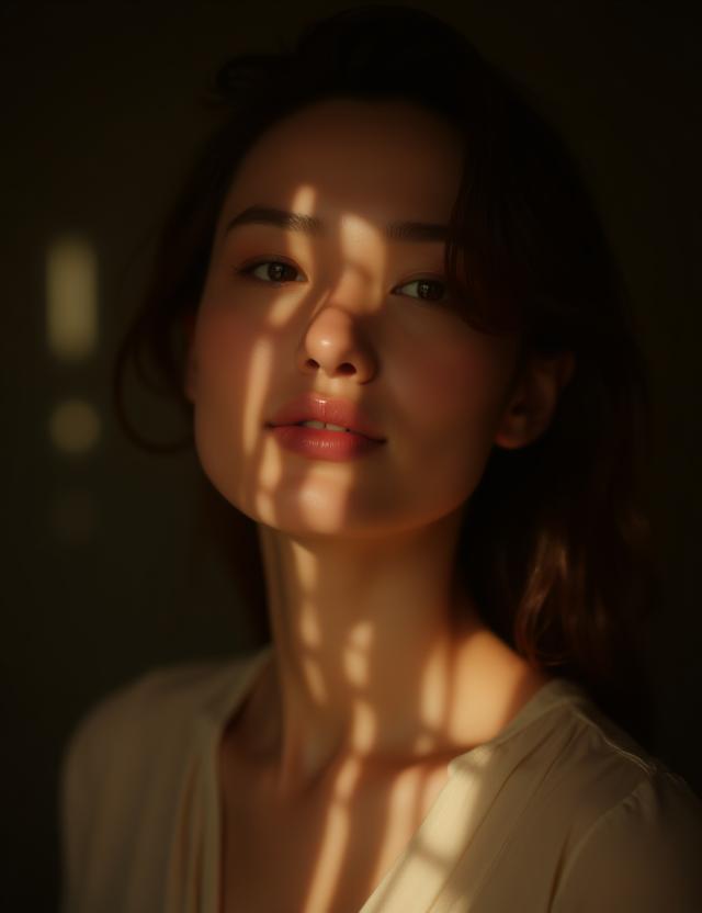 Portrait intemporel, reflet de lumière classique en studio